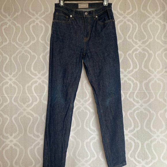 Everlane High Rise Dark Wash Skinny Jeans - Picture 1 of 6